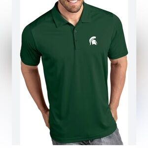 Antigua Men’s Michigan State Spartans Green Tribute Short Sleeve Polo Shirt M